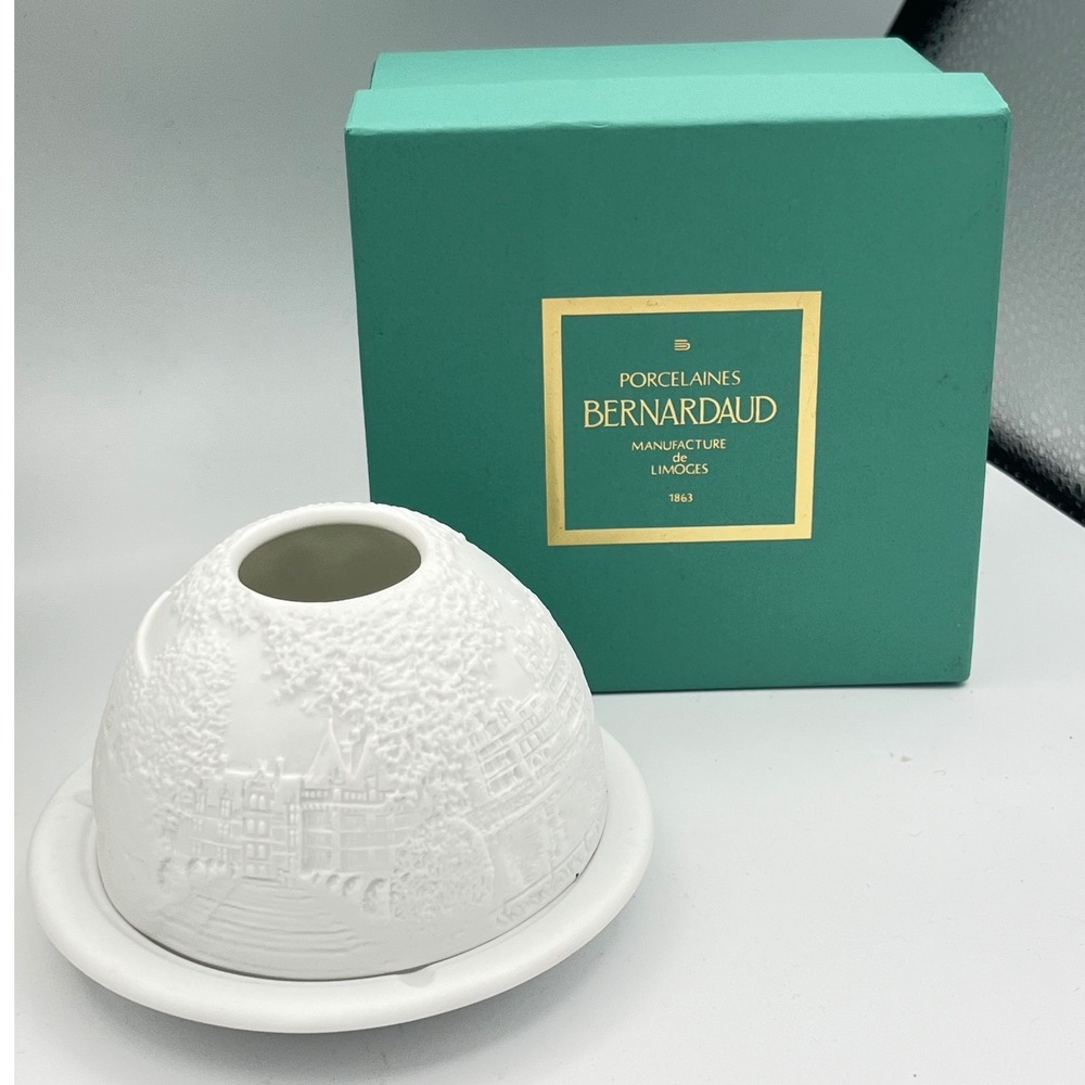 Bernardaud Lithophane Votive bisque porcelain Chateaux of the Loire France